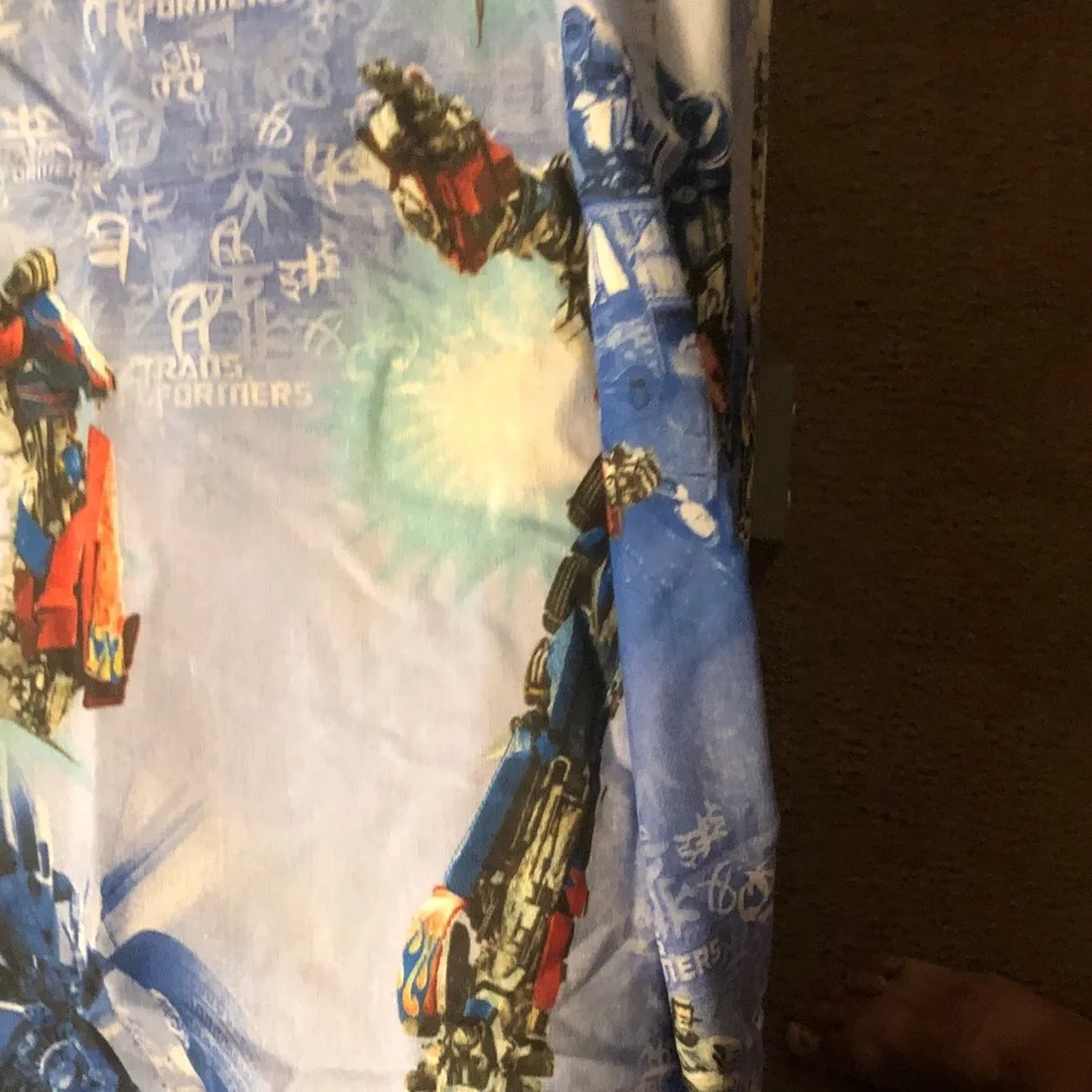 Transformers Print Kids Bedding Panel - Blue, Red, Yellow